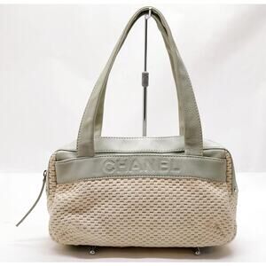Chanel crochet bowler bag pastel green